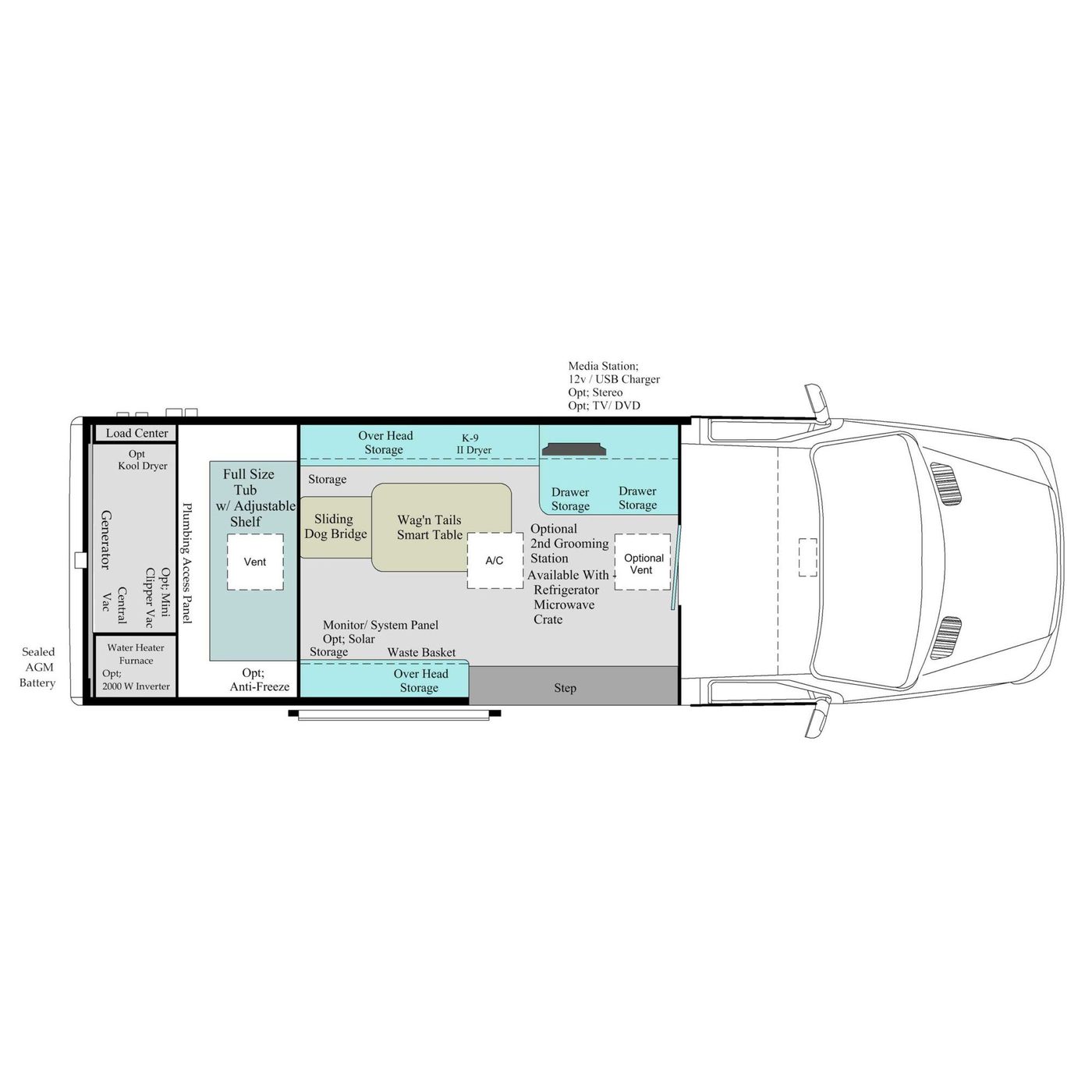 Dyna Groom Van floor plan