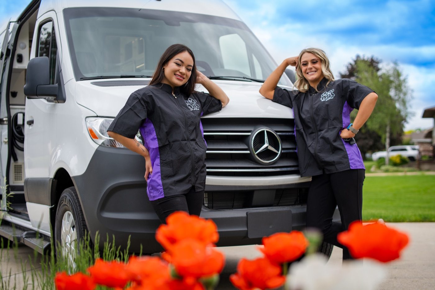 Owner choosing the Wag'n Tails van that fits their business