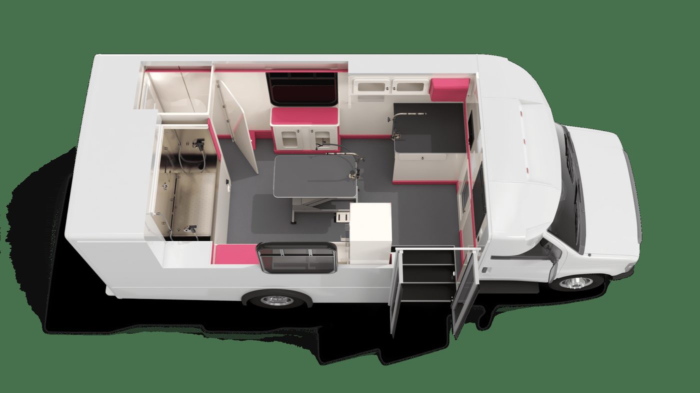 Purple Wag'n Tails Pet Stylist Elite parked outdoors