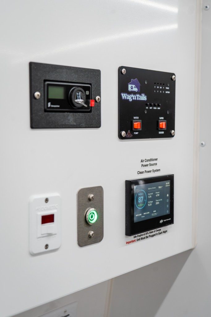 Salon control panel with CleanPower switching, furnace control, and system touchscreen