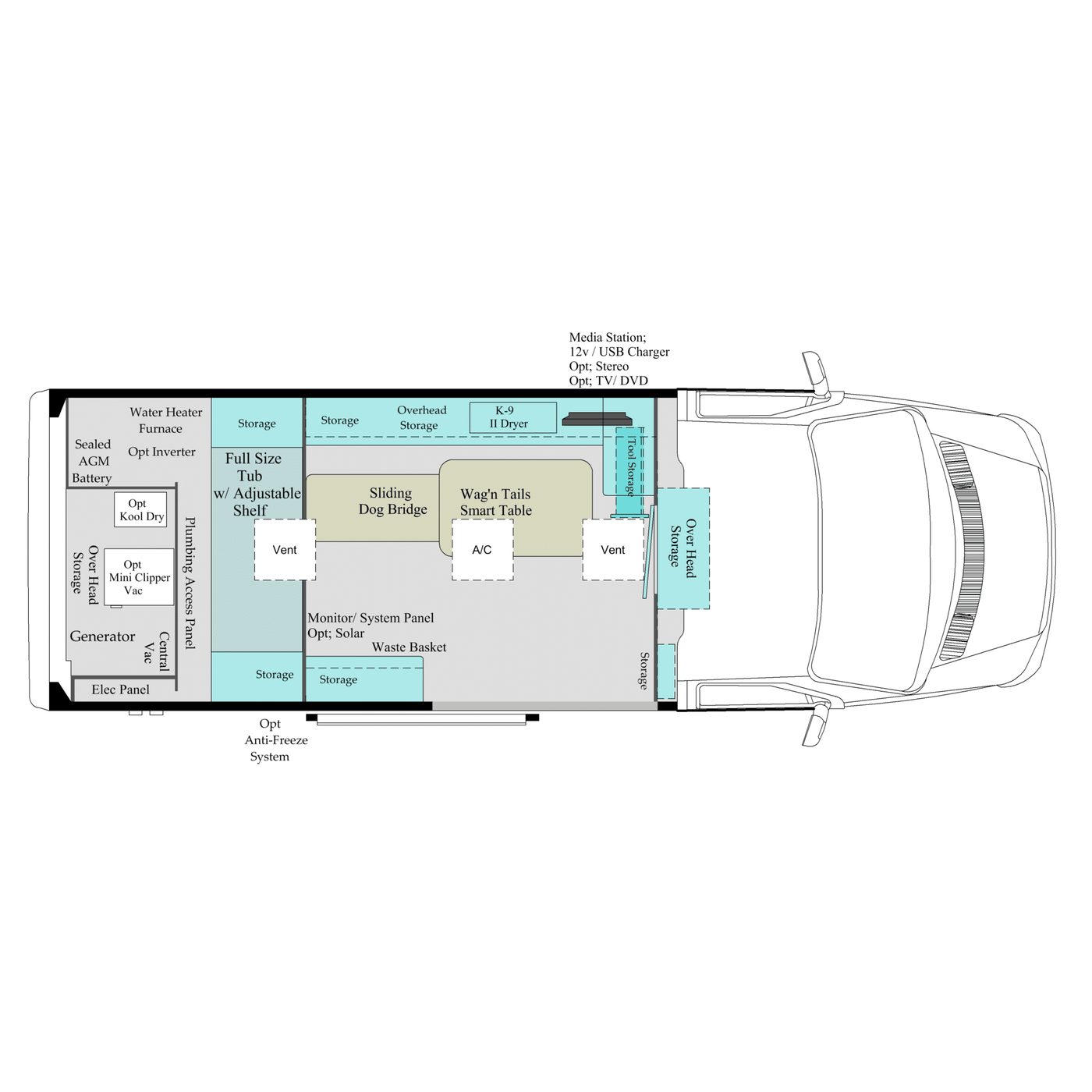 Ultra Groom Van floor plan